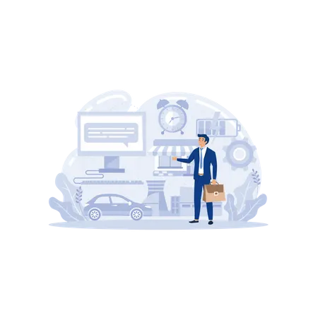 Industrial blockchain in manufacturing  Illustration