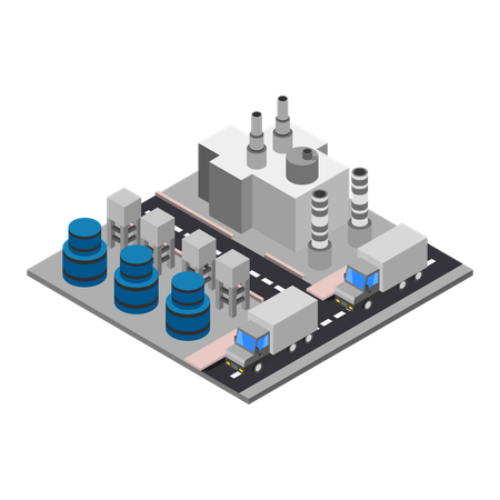 Industrial Building  Illustration