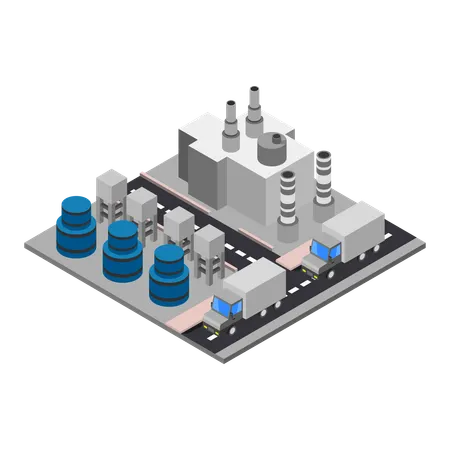 Industrial Building  Illustration
