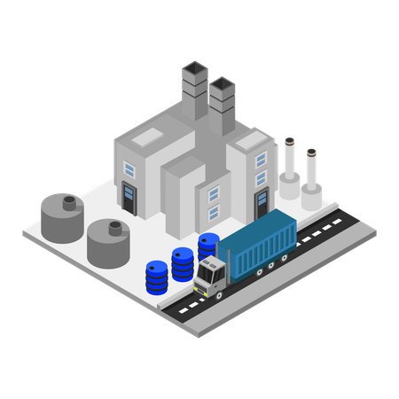 Industrial Building  Illustration