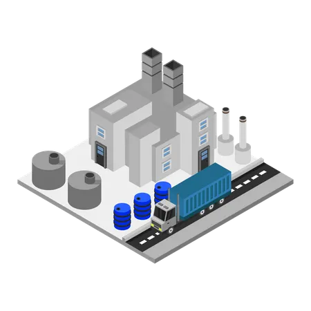 Industrial Building  Illustration