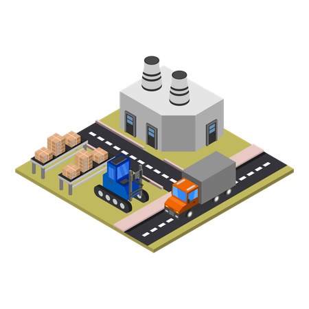 Industrial Building  Illustration