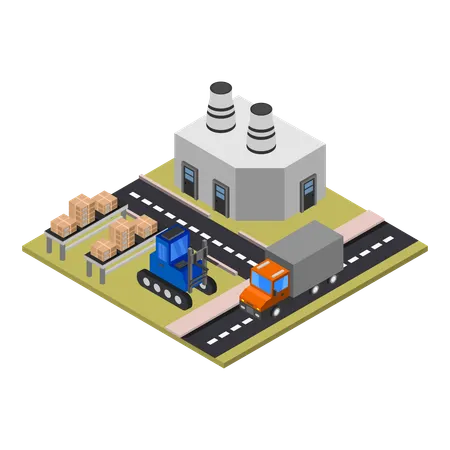 Industrial Building  Illustration