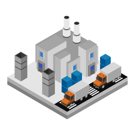 Industrial Building  Illustration
