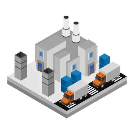 Industrial Building  Illustration