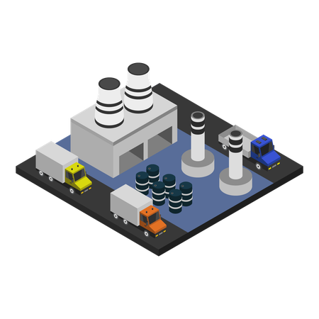Industrial Building  Illustration