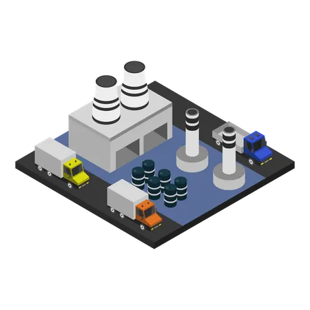 Industrial Building  Illustration