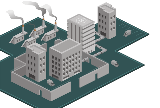 Industrial chimney pollution  Illustration