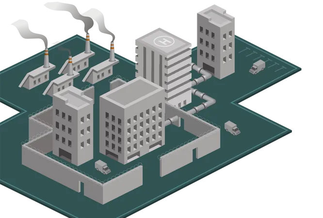 Industrial chimney pollution  Illustration