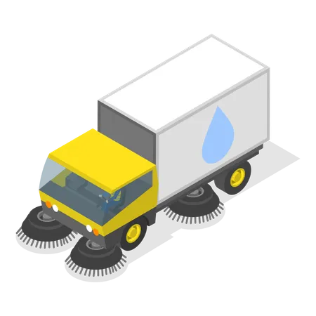 Industrial cleaning truck  Illustration