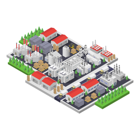 Industrial district  Illustration