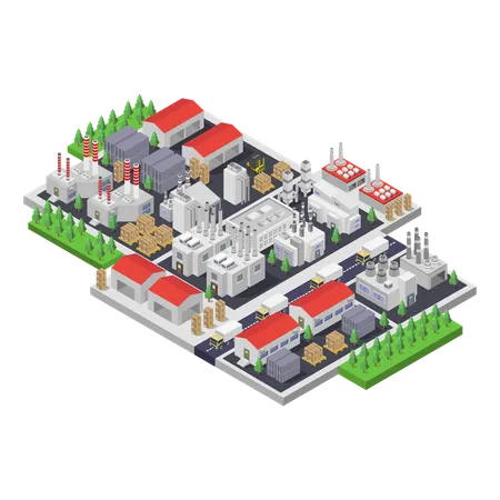 Industrial district  Illustration