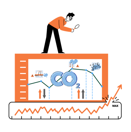 Industrial emissions affect changes in carbon dioxide  Illustration