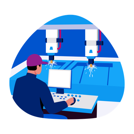 Industrial engineer working on site  Illustration