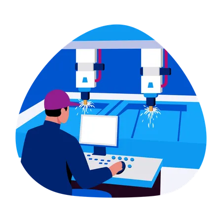 Industrial engineer working on site  Illustration