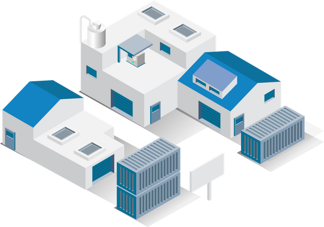 Industrial factory buildings  Illustration