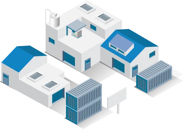 Industrial factory buildings  Illustration