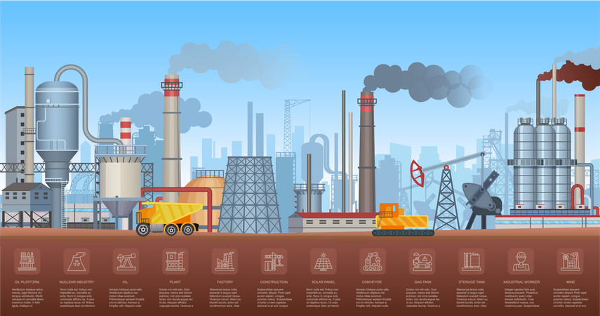 Industrial Factory  Illustration