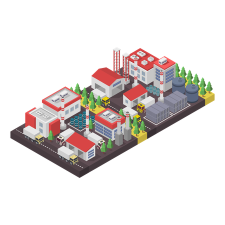 Industrial Factory  Illustration