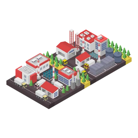 Industrial Factory  Illustration