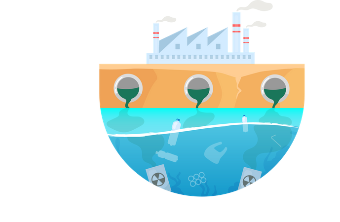 Industrial factory toxic pollutions  Illustration