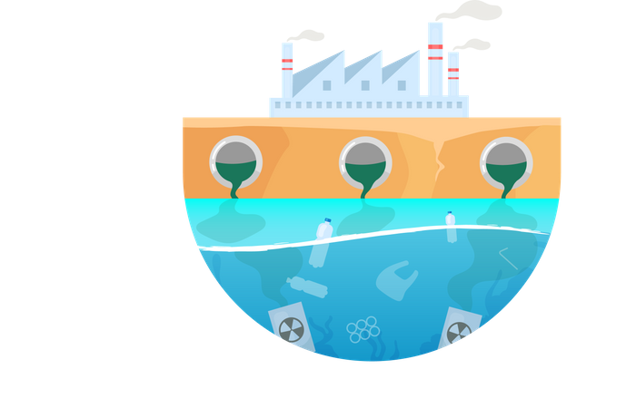 Industrial factory toxic pollutions  Illustration