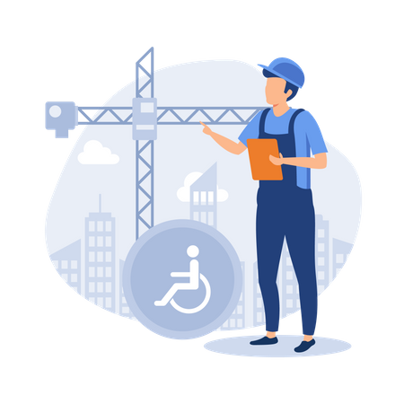 Industrial handicapped accessibility service  Illustration