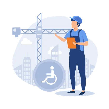 Industrial handicapped accessibility service  Illustration