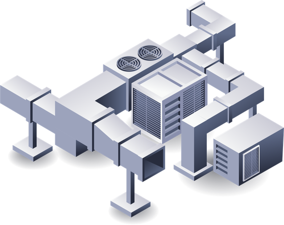 Industrial Hvac Duct System  Illustration