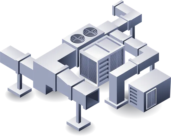 Industrial Hvac Duct System  Illustration