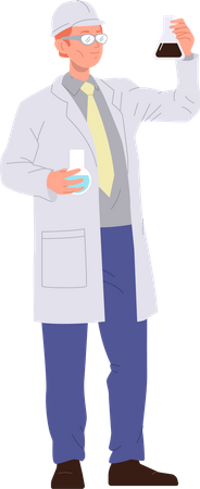 Industrial laboratory scientist working with chemicals research  Illustration