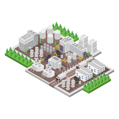 Industrial milk production  Illustration