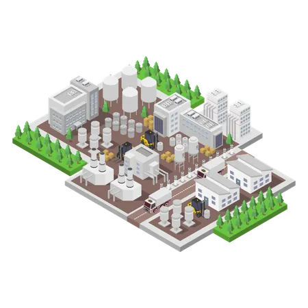 Industrial milk production  Illustration