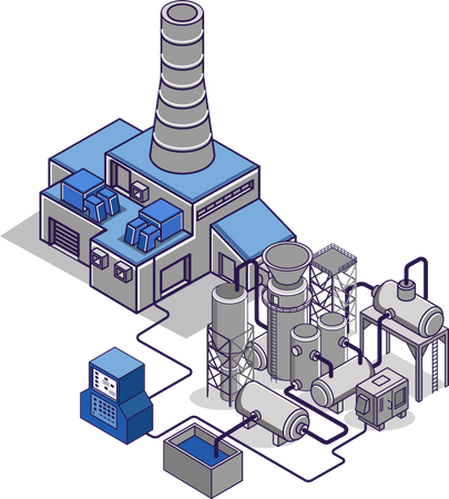 Industrial oil and gas pipelines  Illustration