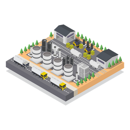 Industrial Oil Terminal  Illustration