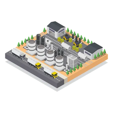 Industrial Oil Terminal  Illustration