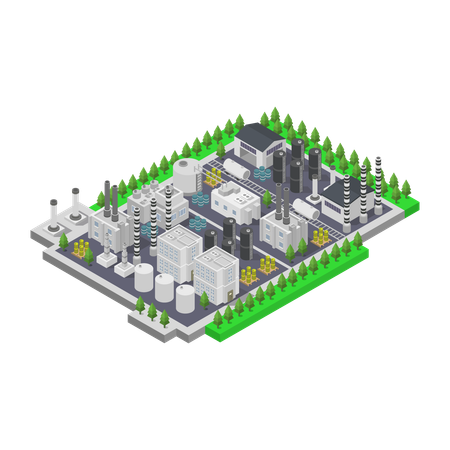 Industrial oil terminal  Illustration