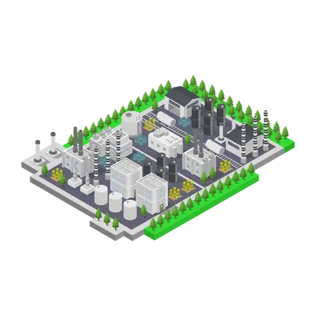 Industrial oil terminal  Illustration