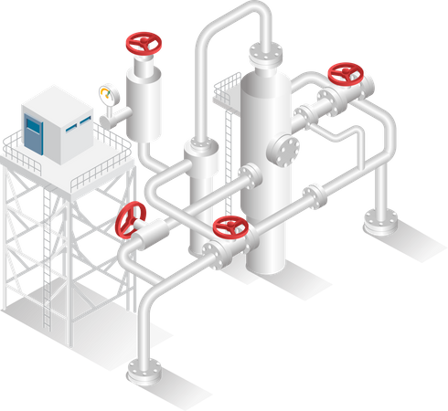 Industrial pipe factory for oil and gas  Illustration