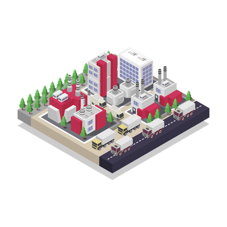 Industrial plants  Illustration