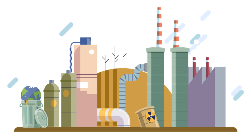 Industrial pollution  Illustration