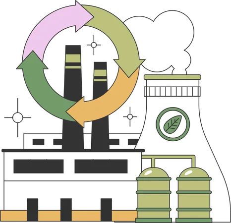 Industrial pollution  Illustration