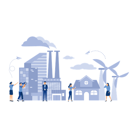Industrial Pollution  Illustration