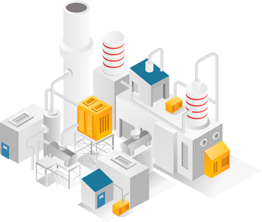 Industrial production plant Illustration