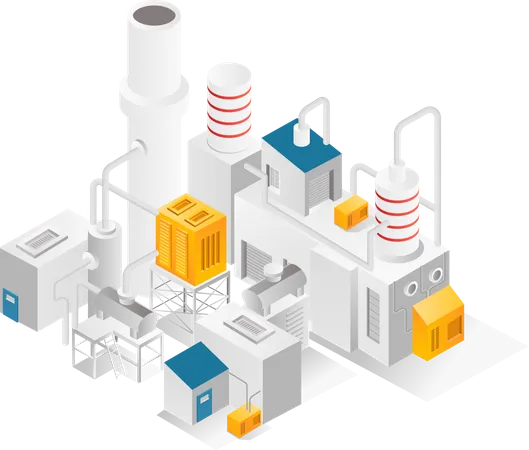 Industrial production plant  Illustration