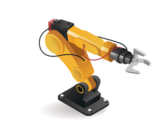 Industrial robot arm tool technology with artificial intelligence  Illustration