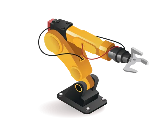 Industrial robot arm tool technology with artificial intelligence  Illustration