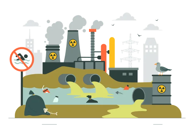 Industrias que generan contaminación del agua  Ilustración