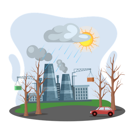 Industrias que liberan gases nocivos a la atmósfera  Ilustración