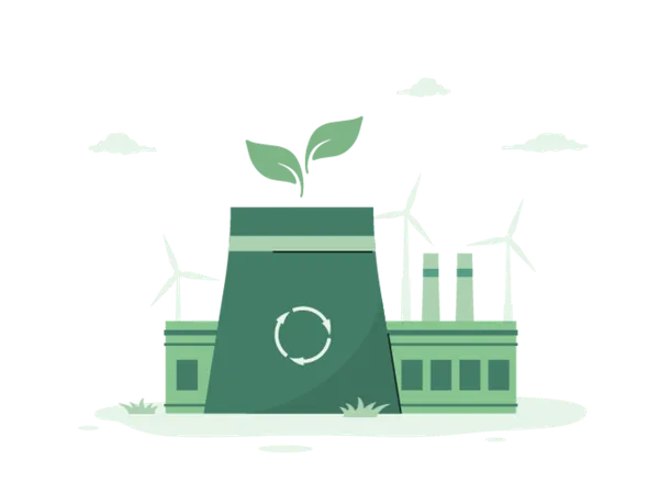 Industrias que utilizan energía ecológica  Ilustración